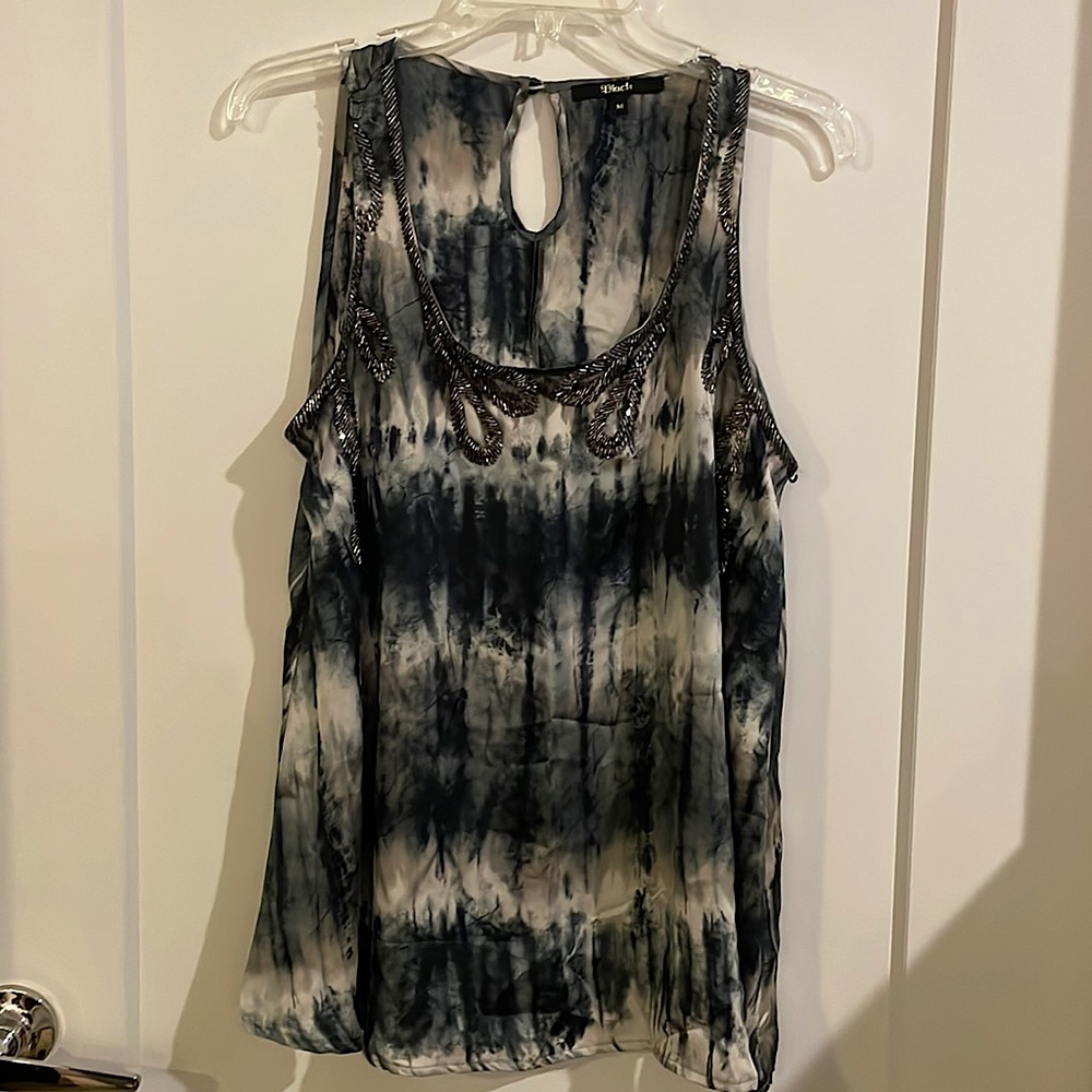 Silky Beaded Tie Dye Top